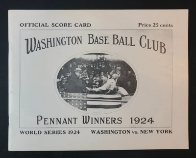 1924 World Series Senators Vs. New York Giants Vintage Reproduction Program - Image 1 of 4