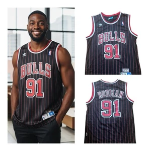 Adidas Hardwood Classics NBA Chicago Bulls Dennis Rodman 91  1995-96 - Size M - Picture 1 of 16