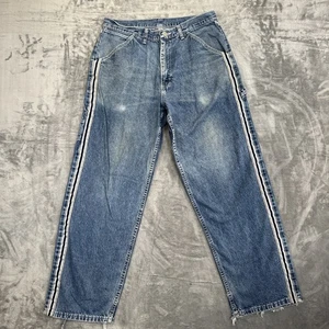 Vintage Wrangler Hero Stripe Sides Carpenter Jeans Herren 33x32 blau - Bild 1 von 8