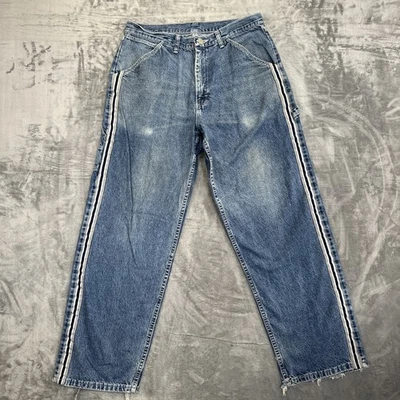 Vintage Wrangler Hero Stripe Sides Carpenter Jeans Mens 33x32 Blue - Image 1 of 4