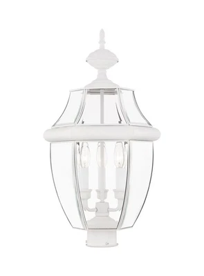 Livex Lighting 2354 White Monterey 3-Light Outdoor Post Light - Image 1 of 4