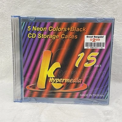 15 NUEVOS estuches para joyas de almacenamiento de CD K Hypermedia. 5 colores neón y negro. Precintado B2 Foto 1 de 4