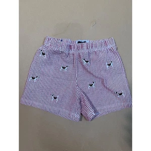 Mud Pie Seersucker Shorts Dog Embroidered Elastic Waist Red White 12-18M - Picture 1 of 3