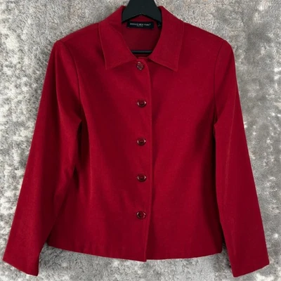 Briggs New York Petites Size Sp Button Blazer Jacket Red Long Sleeve Padded - Image 1 of 4
