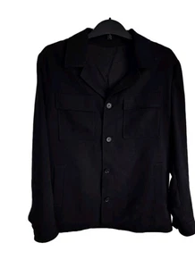 MASSIMO DUTTI MEN'S 100% WOOL OVERSHIRT JACKET IN DARK NAVY .SIZE S - Picture 1 of 24