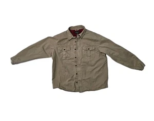 Chemise Eddie Bauer veste caban homme marron kaki poches à carreaux taille L  - Photo 1/6