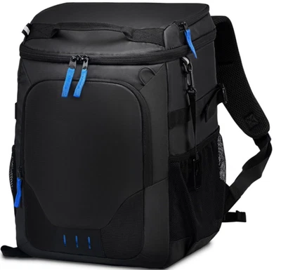 Mochila negra impermeable 33/49 latas con 2 compartimentos térmicos portátiles Foto 1 de 4