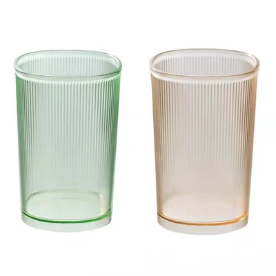 Unbreakable Cup, Bathroom Tumbler, Plastic Clear Green and Clear Yellow - Image 1 of 4