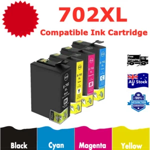 Compatible 702 XL 702XL Ink Cartridges For Epson WorkForce WF3720 WF3725 WF3730, - Picture 1 of 7