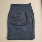 Bebe High Waisted Bodycon Satin Skirt Fitted Lined Slimming Zip Sz 6