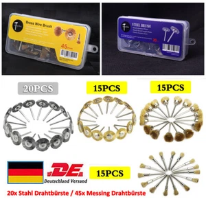 20/45X Edelstahl Messing Drahtbürste Polier für Schleifer Bohrmaschine Zubehör - Bild 1 von 20