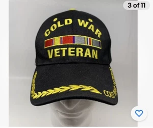 US Military Cold War Veteran Baseball Cap, Black Army Navy EGA - Picture 1 of 3