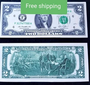 2 US Dollar Bill Uncirculated - FREE SHIPPING - Picture 1 of 3