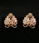 Exquisite 10k BHG Yellow Gold Floral Leaf Design Earrings. Make Offer! #1667