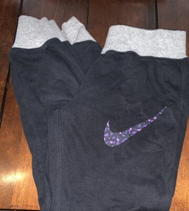 Nike Girls Black And Gray Jogger Pants Size Medium Athletic Jogger Pants - Picture 1 of 4