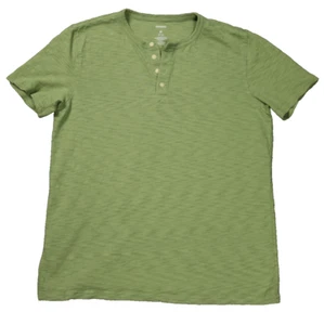 Sonoma 100% Cotton Henley Short Sleeve Tee Shirt Green Men's M - Picture 1 of 19