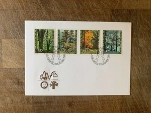 LIECHTENSTEIN 1980 FDC FOREST TREES BEECH FIR MATRULA VALORSCH OBERPLANKEN - Picture 1 of 1