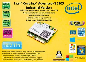 Intel 6205 62205ANHMWEB Industrial Temperature 802.11ABG/N mini pci express - Bild 1 von 3