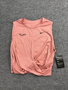 Nike Dri Fit Crop Twist Tank Top Women's Large Nude Pink Sleeveless Athletic NWT - Picture 1 of 7
