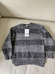 NEW zara boys Grey knit pullover sweater size 8 - Picture 1 of 4
