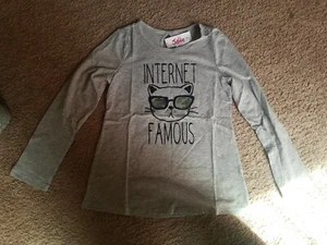 Mädchen Justice Glitzer "Internet Famous" Katze Top Gr. 8 Neu mit Etikett (sehr letztes) - Bild 1 von 3