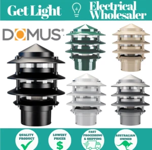 DOMUS BL-100 THREE TIER GARDEN BOLLARD POST LIGHT HEAD BLACK GREEN WHITE BEIGE 3 - Picture 1 of 11