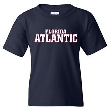 Florida Atlantic Basic Block Licensed Unisex Youth T-Shirt - Navy