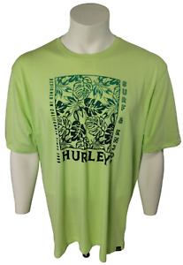 Hurley Hana Bay Palm Fronds Neon Green Mens TShirt Tee XL EVD WSH New Soft Surf