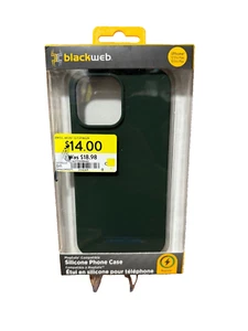 Black Web Silicone Phone Case iPhone 12 Pro Max 13 Pro Max Magsafe Compatible - Picture 1 of 2