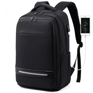 Mochila de viaje escolar Oxford de gran capacidad con carga USB impermeable para computadora portátil de 17 - Imagen 1 de 15