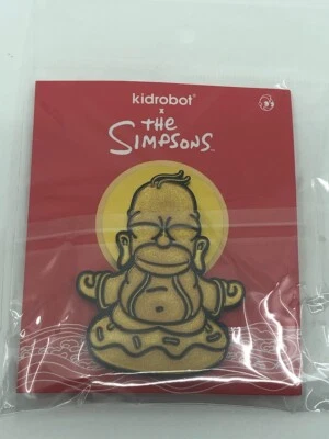 Kidrobot x Simpsons Golden Homer Buddha 1.5" Enamel Pin SDCC 2020 Exclusive - Image 1 of 2