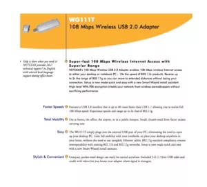 Netgear WG111TNA 108MBps Wireless USB 2.0 Adapter (Silver) - Picture 1 of 3