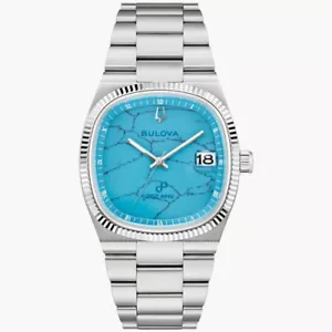Bulova 96B455 Super Seville-Silver Accents Quartz Sapphire Blue Stainless Steel - Picture 1 of 5