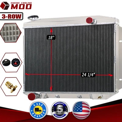 3-ROW Radiator Fit 57 58 59 Ford Country Squire Galaxie Fairlane Mercury V8 5759 Foto 1 de 4