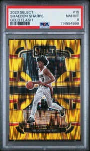 Shaedon Sharpe 2023 Panini Select Gold Flash 05/10 Trailblazers PSA 8 #15 - Picture 1 of 2