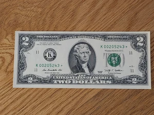 2009 $2 "STAR NOTE" DALLAS DISTRICT UNC/GEM K00205243* 512K RUN 2 OF 3 CONS SER - Picture 1 of 5