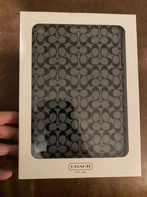 COACH F65641 Signature Logo Mini Ipad Hard Shell Case - BLK/WHT - Image 1 of 4