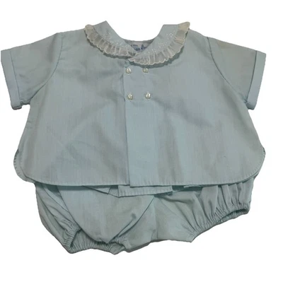 Feltman Bros infant baby boy suit blue two-piece newborn (T1780T) Vintage - Image 1 of 4