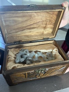 Chinese Antique Nephrite Brush Holder w/Camphor Wood Box "6" (L) EE637 - Picture 1 of 10