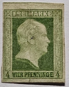 GERMANY PRUSSIA 1856 4pf Green No Gum (€150 with Gum) Mi 5a. Margins As Photos - Picture 1 of 2