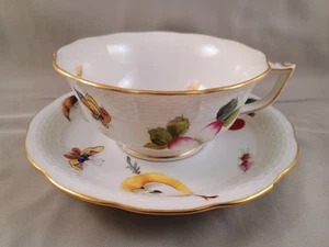 Herend Market Garden China 734 Footed Cup and Saucer - Chipped - Picture 1 of 5