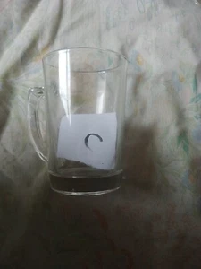 GLASS PINT TANKARD JUG STAMPED CROWN EiiR 174 STRAIGHT SIDES NO CHIPS CRACKS c - Picture 1 of 2