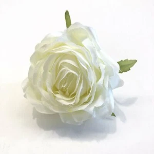 Artificial Silk Flower Head - Ivory Rose Style 88 - 1pc - Foto 1 di 3