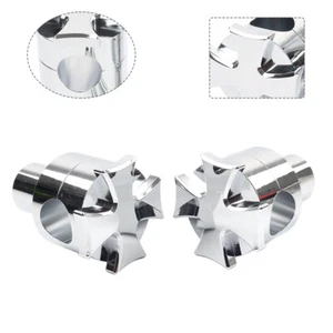 2" Rise Handlebar Riser Clamp Mount For Harley Softail Dyna Road King Chrome - Picture 1 of 13