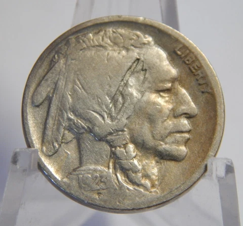 1923-S Buffalo Nickel - Mint Error - Struck Thru Cover