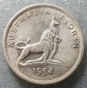 AUSTRALIA ELZABETH I 1 FLORIN 1954 MBC- - Imagen 1 de 2