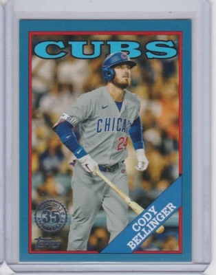 2023 Topps Series 2 CODY BELLINGER 1988 Topps #2T88-6 Cubs BLUE PARALLEL PR /600 - Image 1 of 2