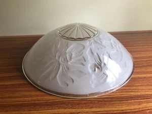 Lámpara de techo vintage pantalla globo 3 agujeros de cadena blanco transparente Art Deco Nouveau - Imagen 1 de 9