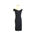 Belle Poque Size M Fitted Stretchy Sheath Dress Retro Off-the-shoulder Black