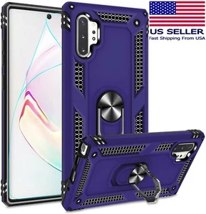 Rugged Military Grade Purple Case For Samsung Galaxy Note 10+ Ring & Kickstand - Picture 1 of 8